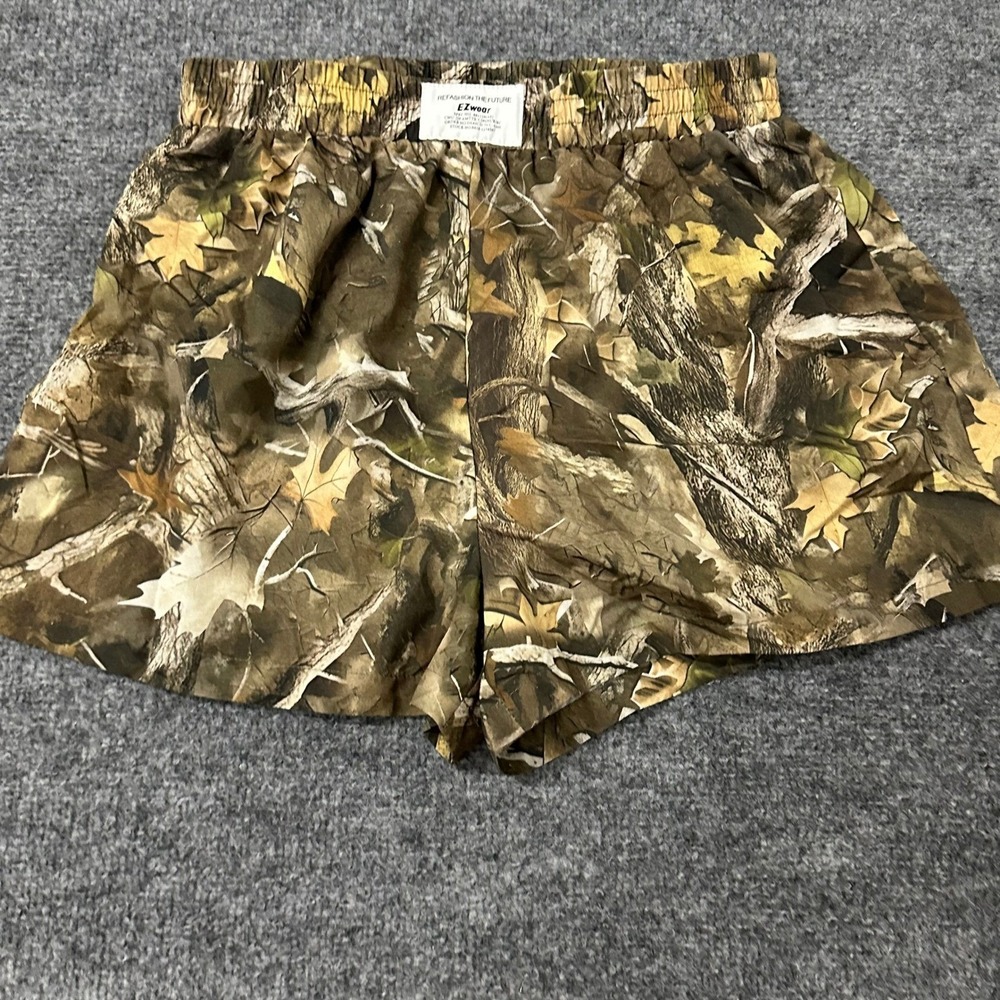 SHEIN Shorts Womens Size M Brown Camouflage Elastic Waist Casual Forest Print